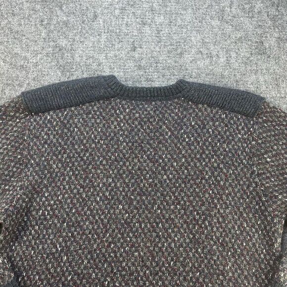 Vintage Racquet Men's Sweater Medium Gray Made in Italy Angora Wool Grandpacore - Picture 8 of 13